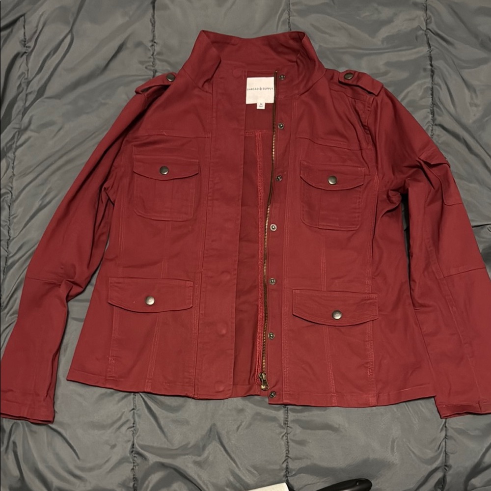 Thread & Supply Red Utility Jacket Casual Style